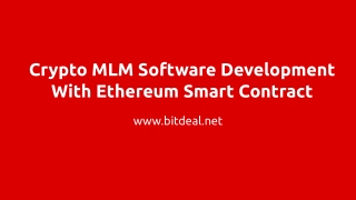 Cryptocurrency MLM Platform Development With Smart Contract