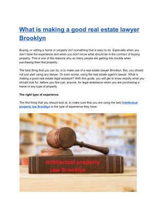 What is making a good real estate lawyer Brooklyn
