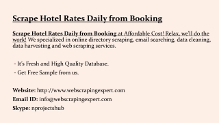 Scrape Hotel Rates Daily from Booking