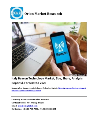 Italy Beacon Technology Market Growth, Size, Share, Industry Report and Forecast 2019-2025