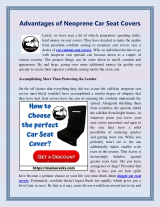 Advantages of Neoprene Car Seat Covers