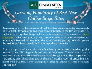 Growing Popularity of Best New Online Bingo Sites