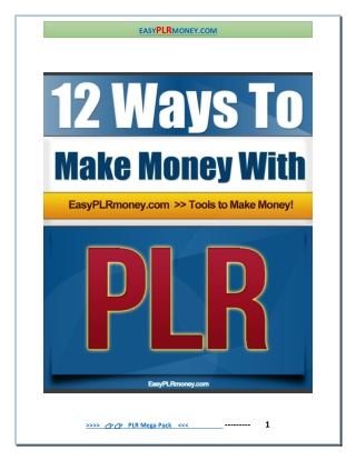 12 Ways To Make Money with PLR