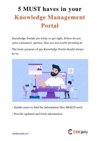 5 MUST haves in your Knowledge Management Portal