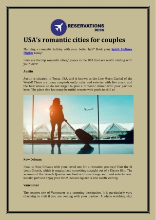 USA’s romantic cities for couples