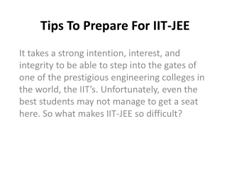 Tips To Prepare For IIT-JEE By SkuGal teachnologies