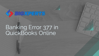 QuickBooks Online Banking Error 377
