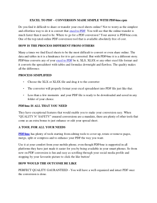 PDF to excel