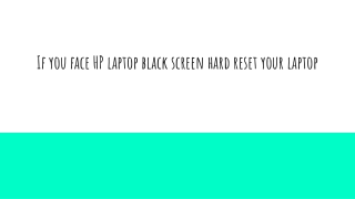 How to fix HP laptop black screen error?