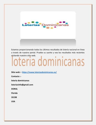 conozca la loteria dominicana de hoy - (loteriasdominicanas)