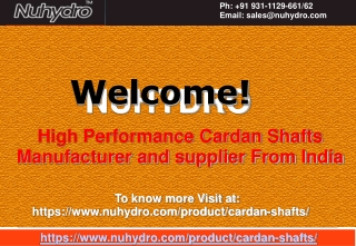 High Performance Cardan Shafts Manufacturers