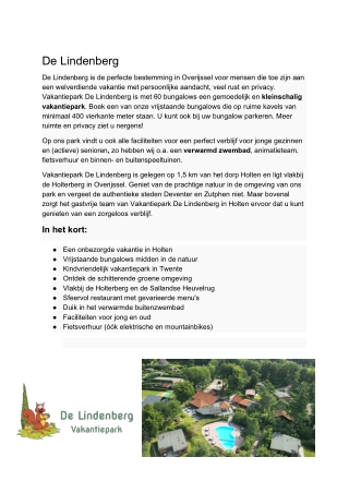 Vakantiepark de Lindenberg