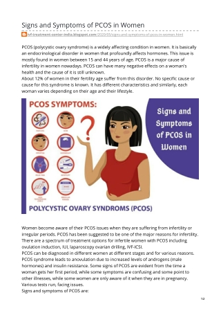 Signs and Symptoms of PCOS in Women