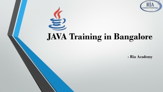 Java Training in Bangalore