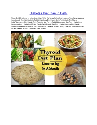 Diabetes Diet Plan In Delhi