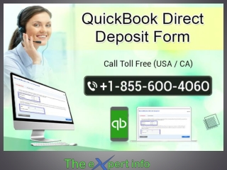 QuickBooks Direct Deposit Form | 1-855-6OO-4O6O