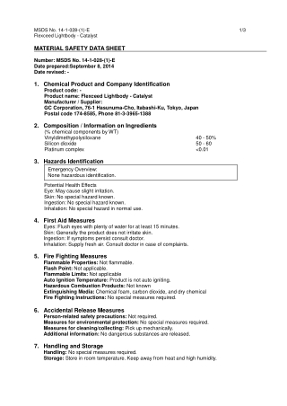 MSDS FLEXCEED Light Body Catalyst - Dental Impression Material