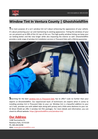 Window Tint in Ventura County-Ghostshieldfilm