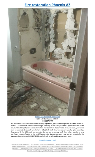 Fire restoration Phoenix AZ