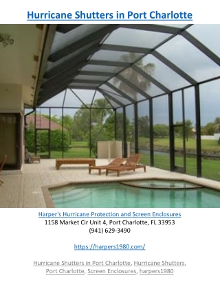 Hurricane Shutters in Port Charlotte