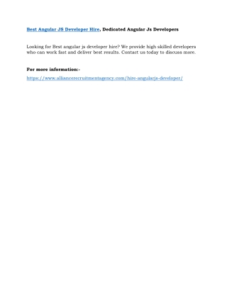Best Angular JS Developer Hire, Dedicated Angular Js Developers
