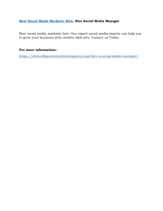 Best Social Media Marketer Hire, Hire Social Media Manager