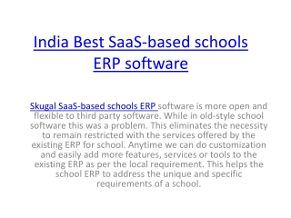 Skugal India Best Online School Management ERP