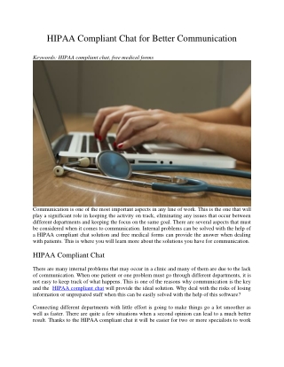 HIPAA Compliant Chat for Better Communication