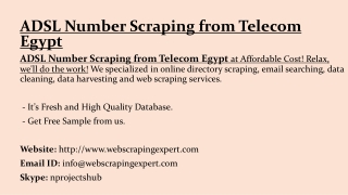 ADSL Number Scraping from Telecom Egypt