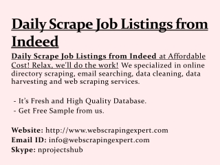 Daily Scrape Job Listings from Indeed