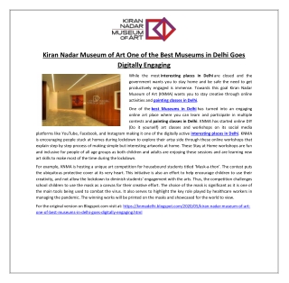 Kiran Nadar Museum of Art One of the Best Museums in Delhi Goes Digitally Engaging