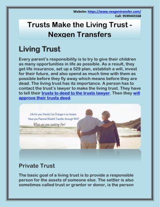 Trusts Make the Living Trust - Nexgen Transfers