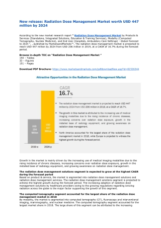 Radiation Dose Management Market worth $447 million by 2024