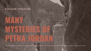 Know About the different mysteries of Petra Jordan