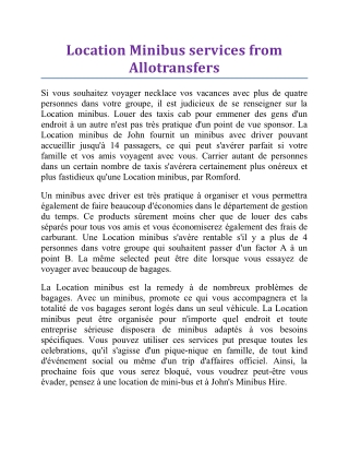 Services de minibus d'Allotransfers