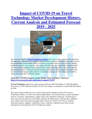 Impact of COVID-19 on Travel Technology |Research Trades