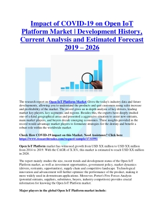 Impact of COVID-19 on Open IoT Platform | Research Trades