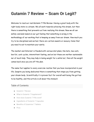 Gutamin 7 Reviews - Does Gutamin 7 Supplement Work Or