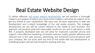 Real Estate Website Design