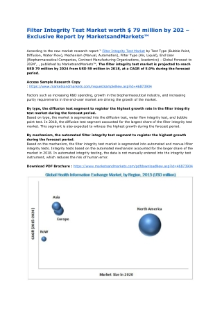 Filter Integrity Test Market : Latest Trends & Industry Vision by 2024