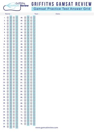 GAMSAT Answer Sheet