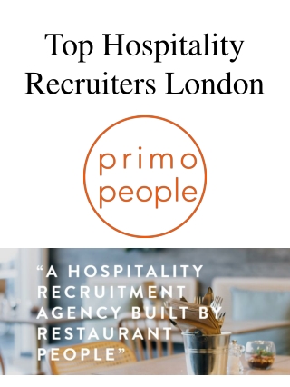 Top Hospitality Recruiters London