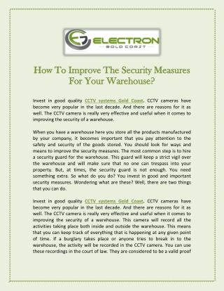 How To Improve The Security Measures For Your Warehouse?