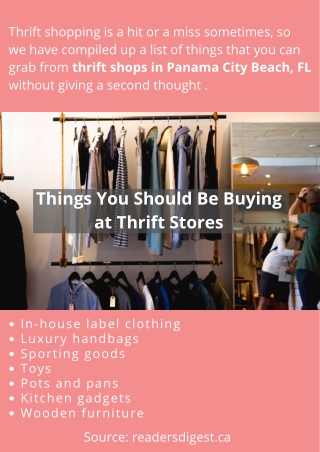 Things You Should Be Buying at Thrift Stores