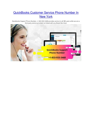 QuickBooks Customer Service Phone Number In New York