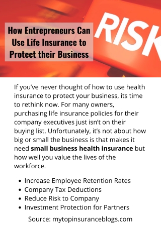 How Entrepreneurs Can Use Life Insurance to Protect their Business