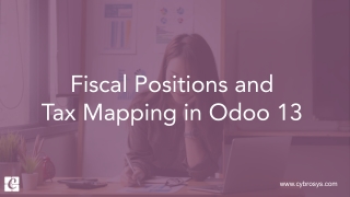 Fiscal Positions and Tax Mapping in Odoo 13