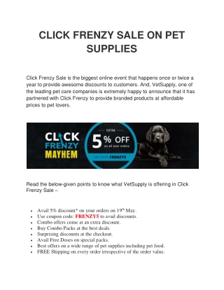 CLICK FRENZY SALE ON PET SUPPLIES