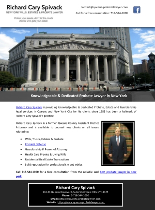 Knowledgeable & Dedicated Probate Lawyer in New York