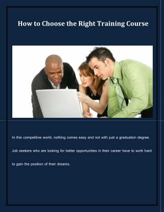 How to Choose the Right Training Course